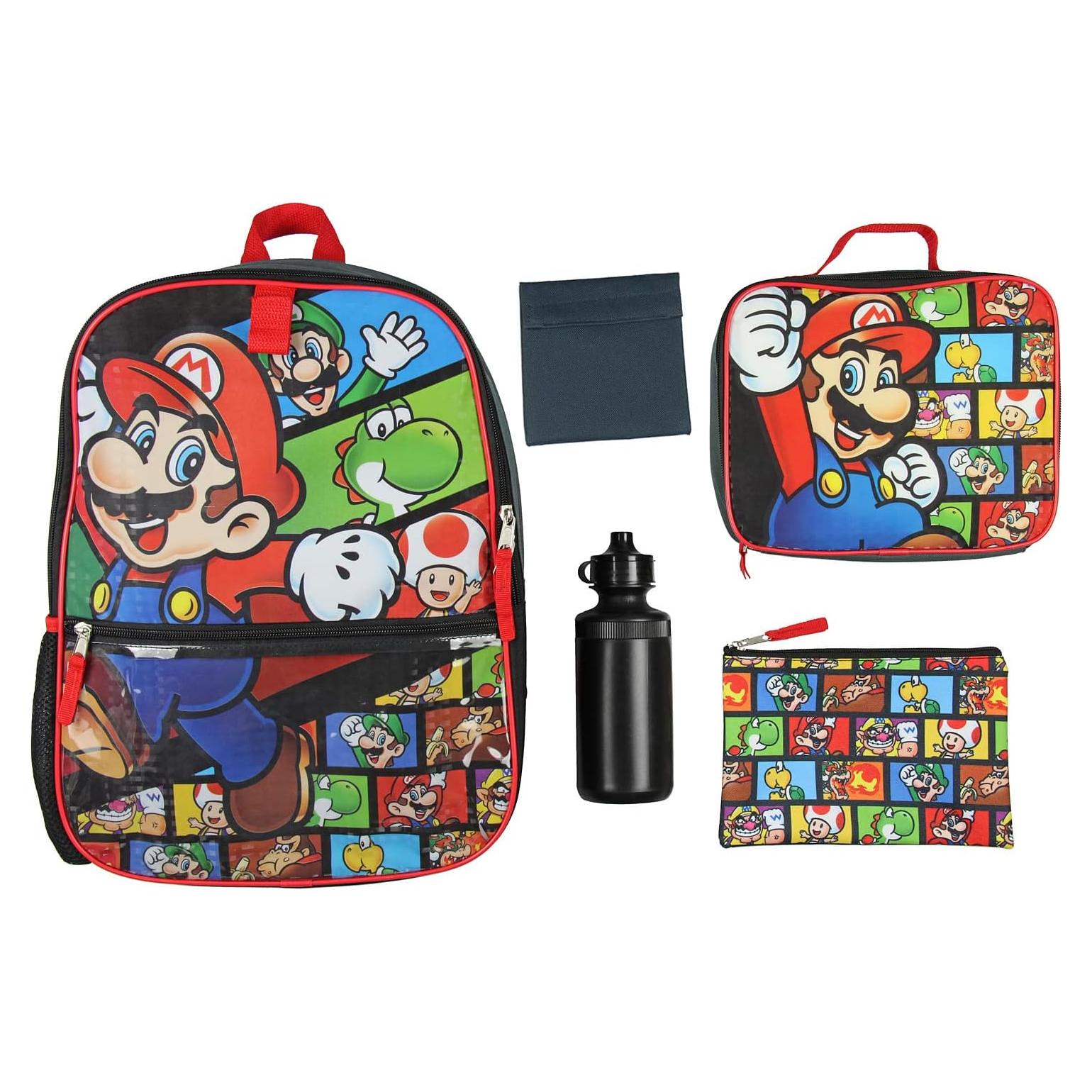 Mochila Bioworld Nintendo Super Mario 40.64 cm + Caja Almuerzo