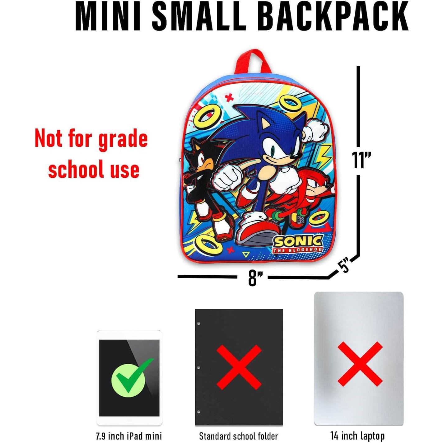 Mochila Mini Sonic the Hedgehog para Niños 30.5x20.3cm