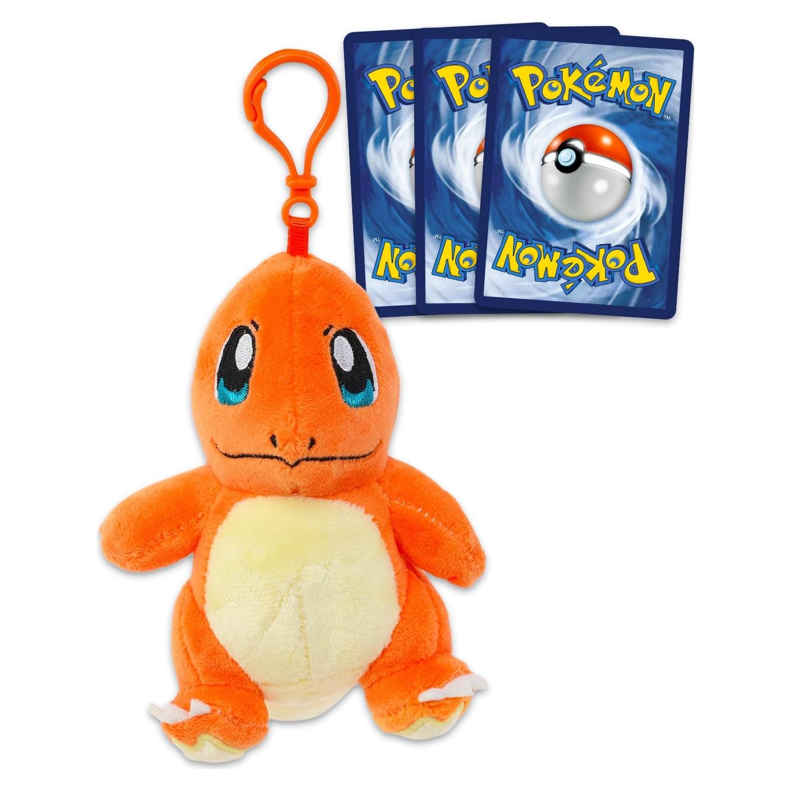 Conjunto llaveros peluche Charmander Pokémon 12.7 cm + 3 cartas