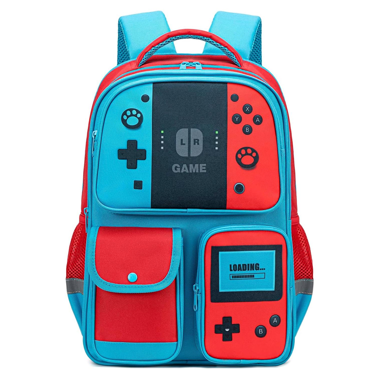 Mochila Escolar para Niños Rojo-Azul 20L Impermeable