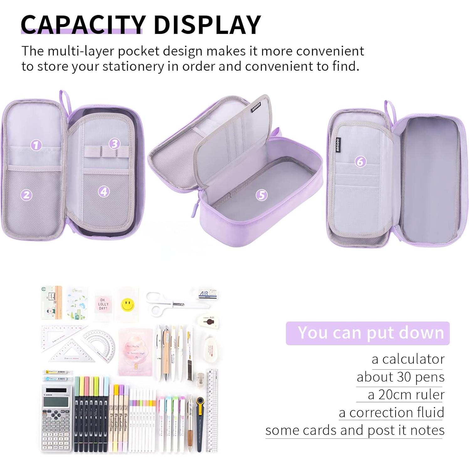 Funda de Lápiz CICIMELON Púrpura Gran Capacidad 23x11x6.5cm