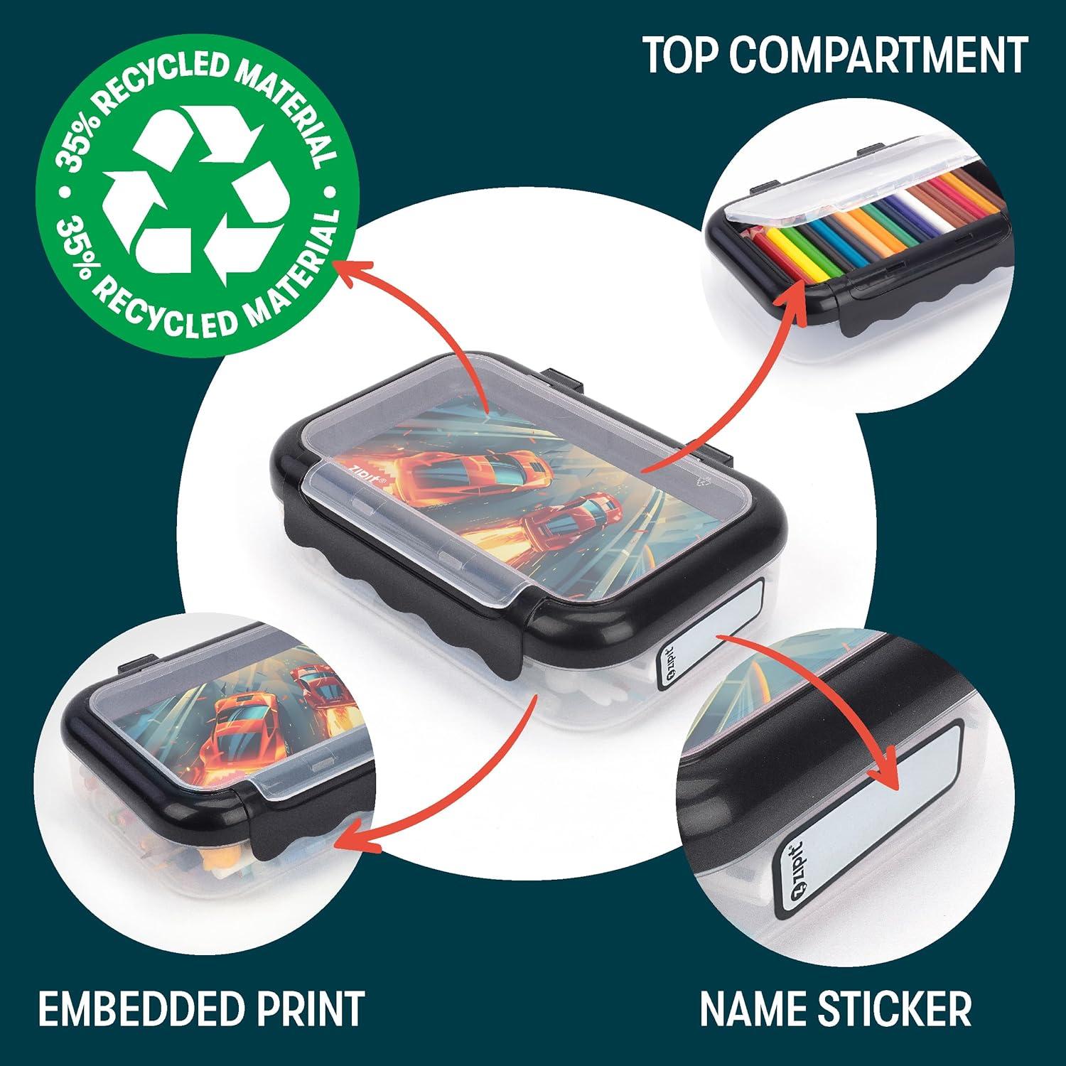 Estuche de Lápices ZIPIT de Plástico Reciclado 2 Compartimentos