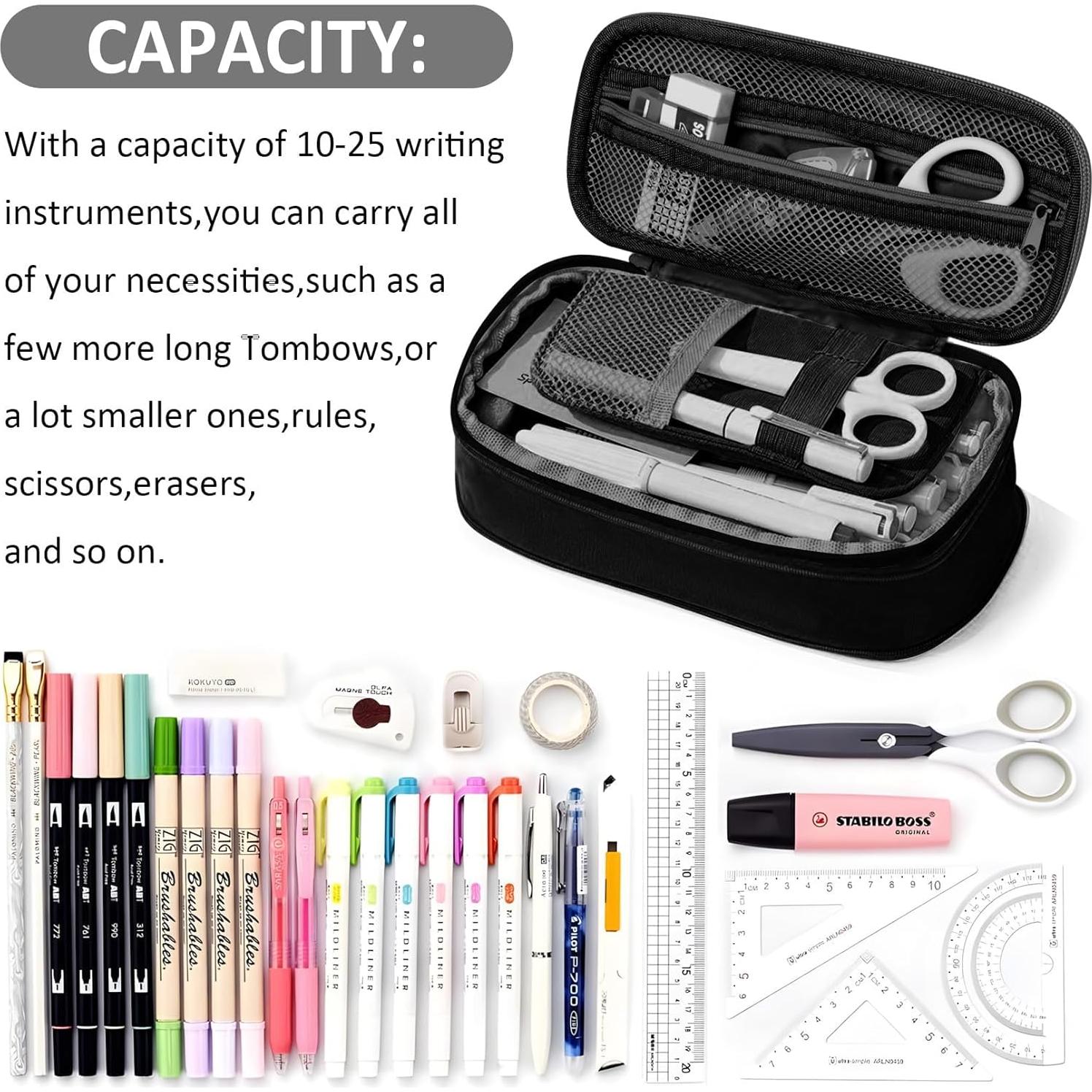 Estuche de Lápices Grande ZHIMEBYE Negro Expandible