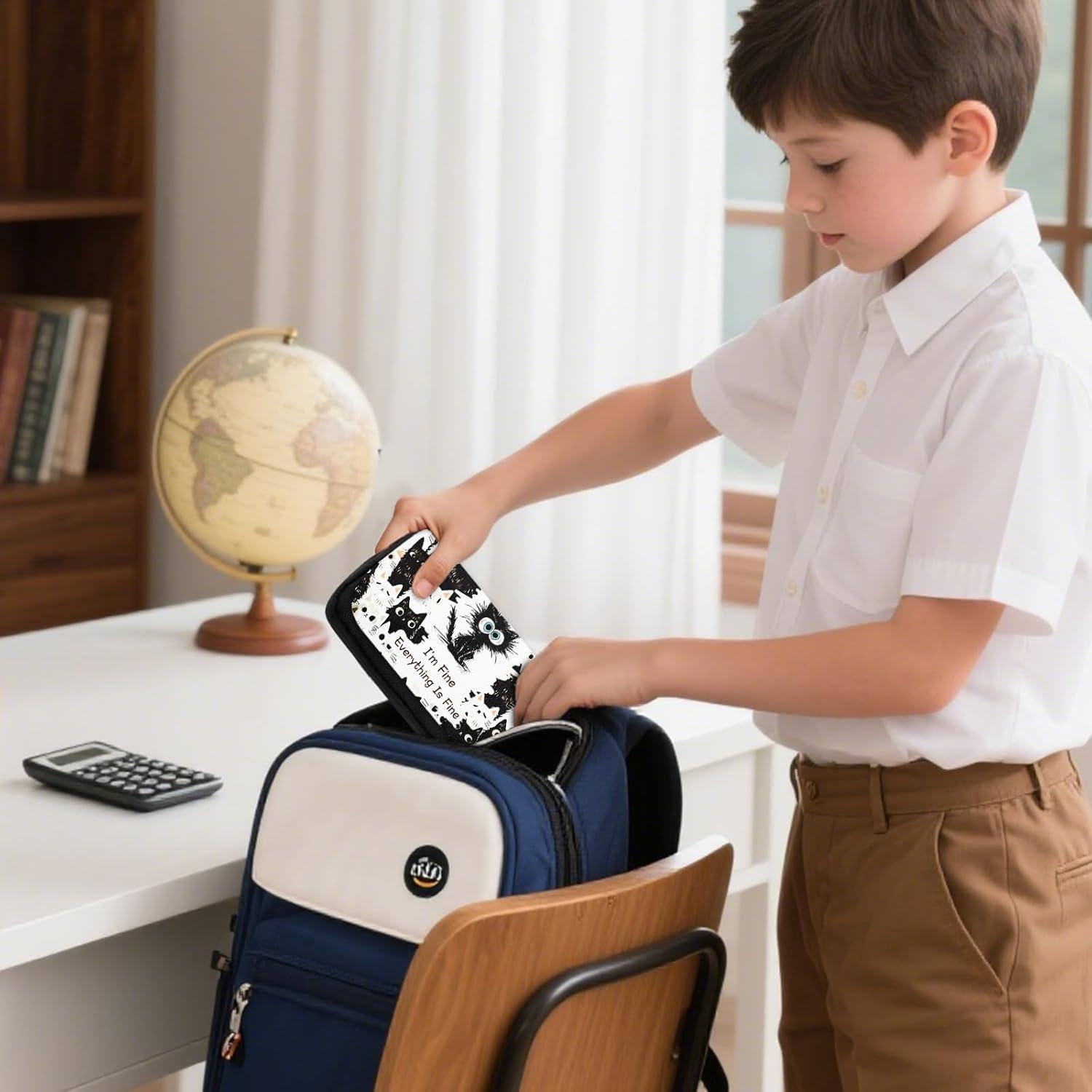 Estuche de Lápices Ialtsidws Gato Negro 19.8x7.4x9.9cm