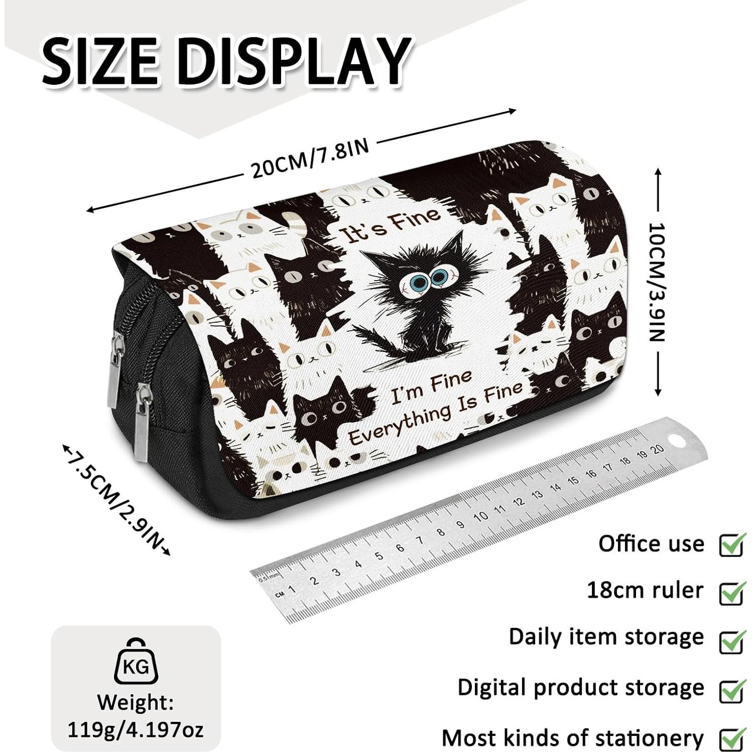 Estuche de Lápices Ialtsidws Gato Negro 19.8x7.4x9.9cm