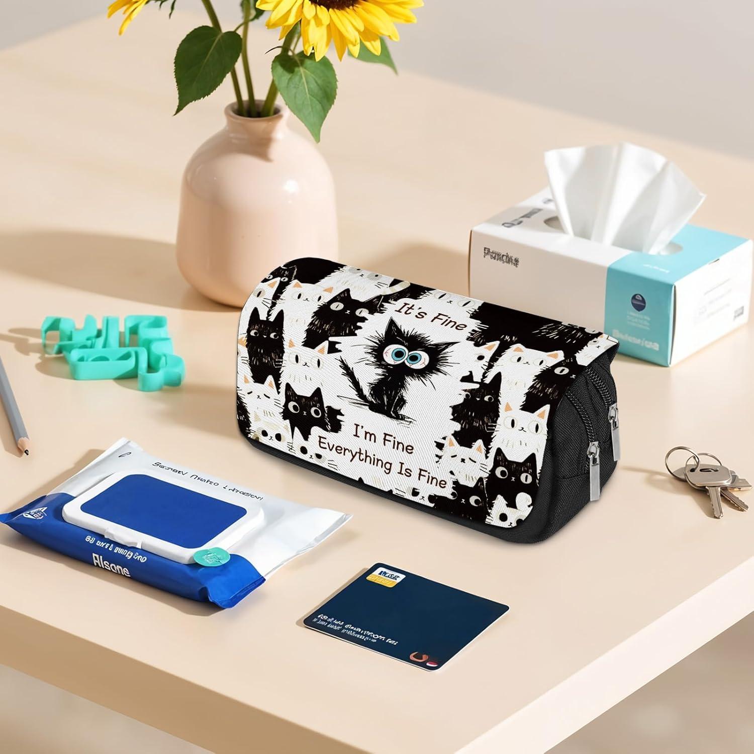 Estuche de Lápices Ialtsidws Gato Negro 19.8x7.4x9.9cm