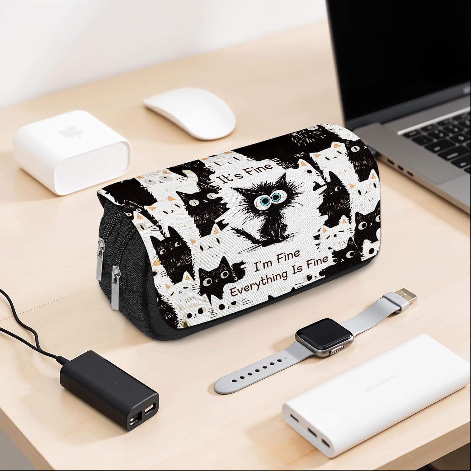 Estuche de Lápices Ialtsidws Gato Negro 19.8x7.4x9.9cm