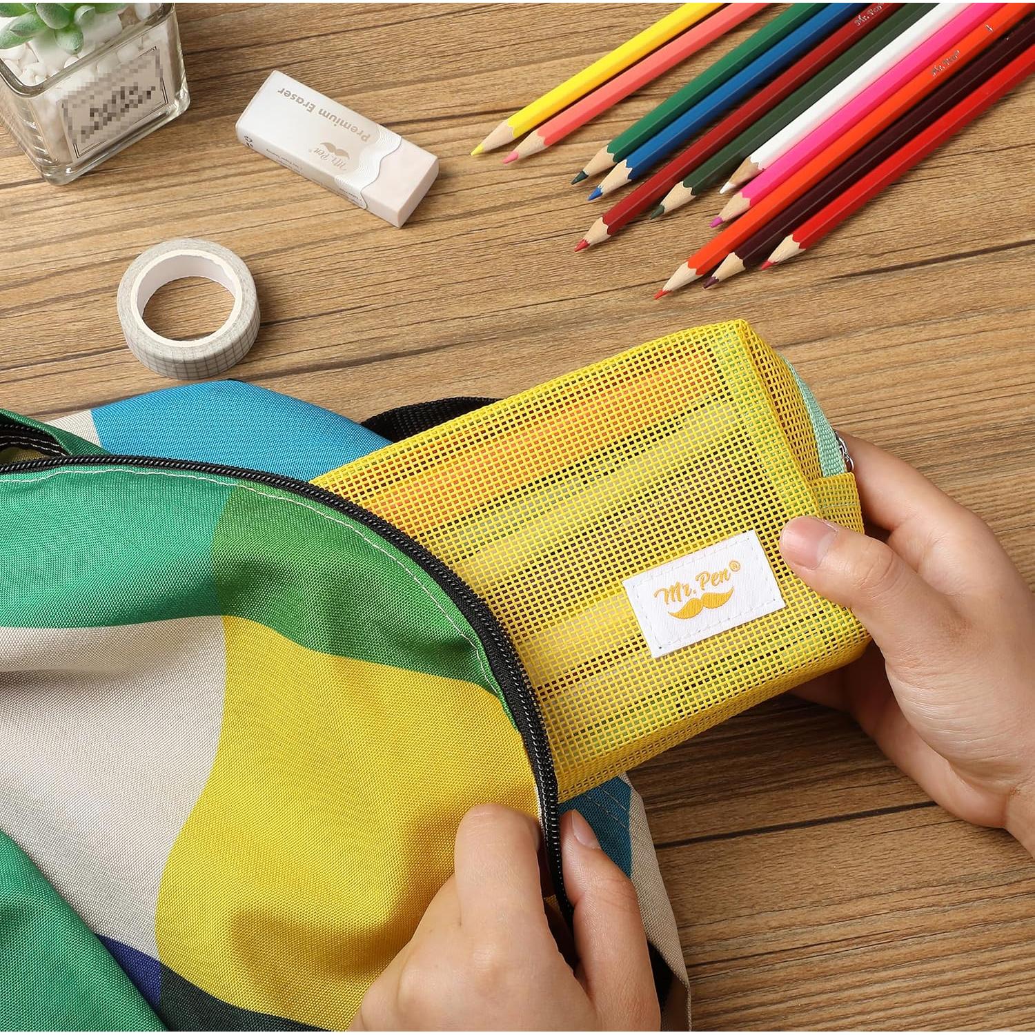 Estuche de Lápices de Malla Mr. Pen Amarillo 21x11cm