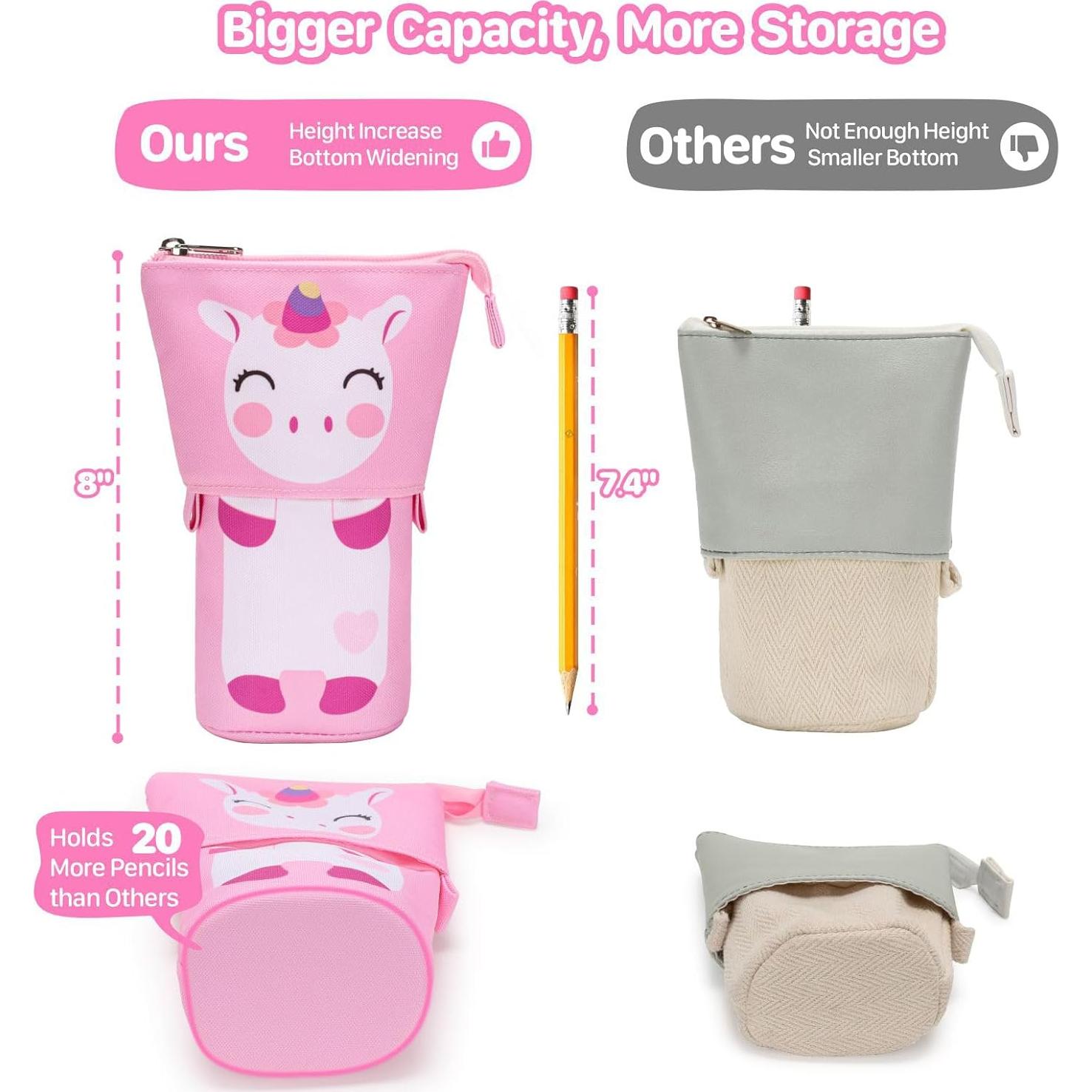 Estuche de Lápices Telescópico BrainyBees Unicornio Rosa 20.5cm