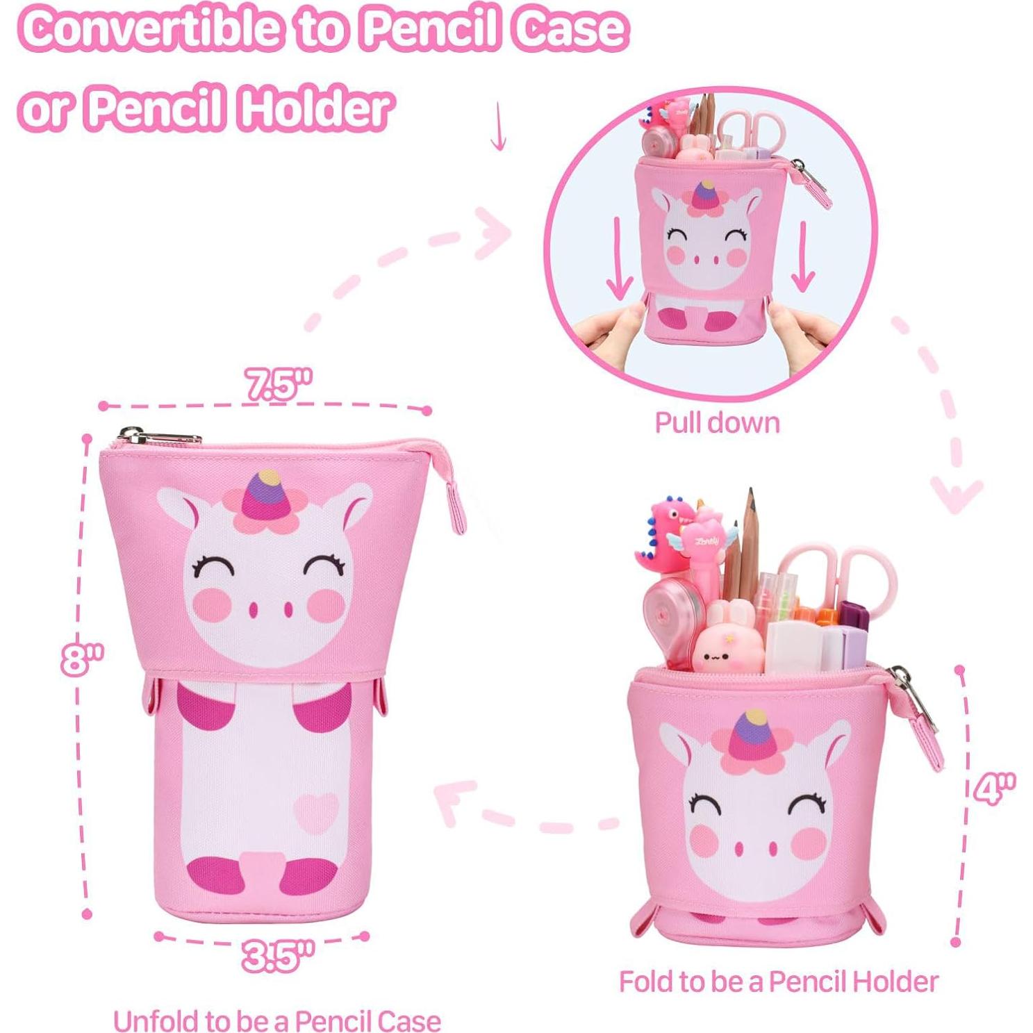 Estuche de Lápices Telescópico BrainyBees Unicornio Rosa 20.5cm