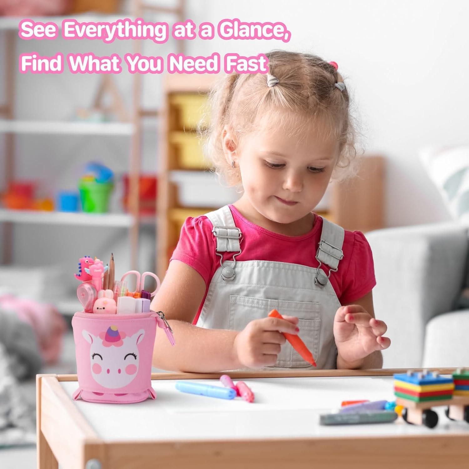 Estuche de Lápices Telescópico BrainyBees Unicornio Rosa 20.5cm