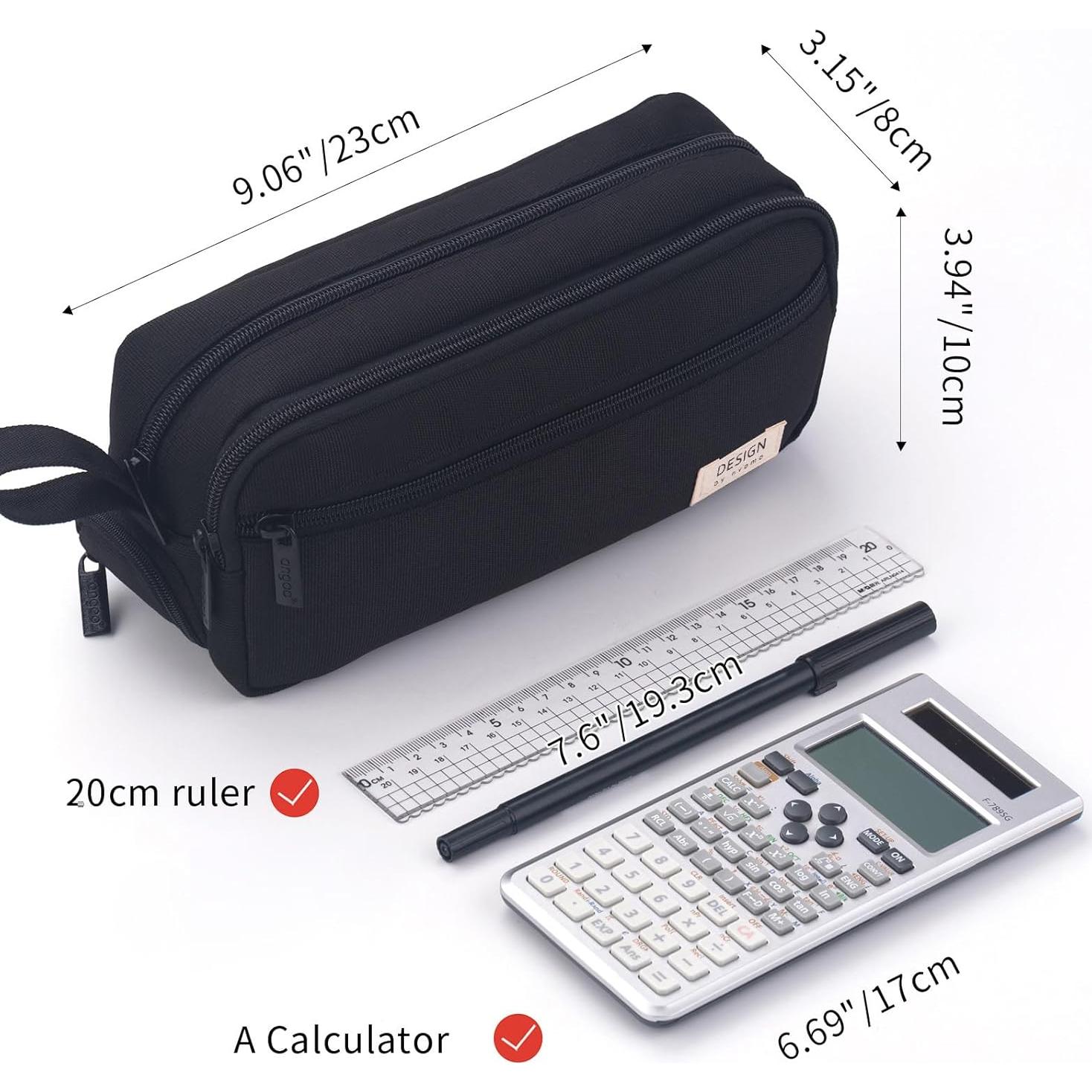 Estuche Grande para Lápices HVOMO Negro - Organizador Multifuncional