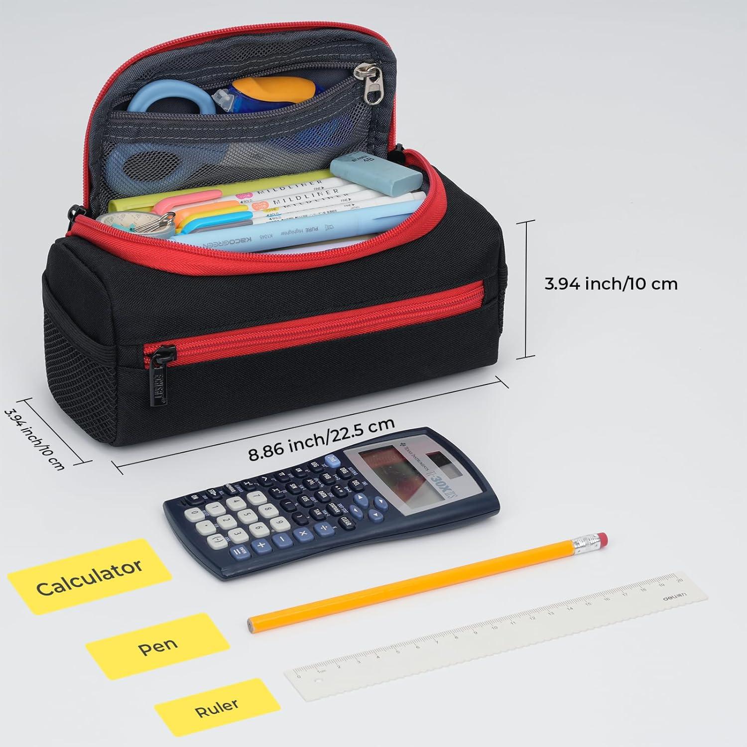 Estuche de Lápiz ECHSRT Negro Gran Capacidad 22.5x10x10 cm