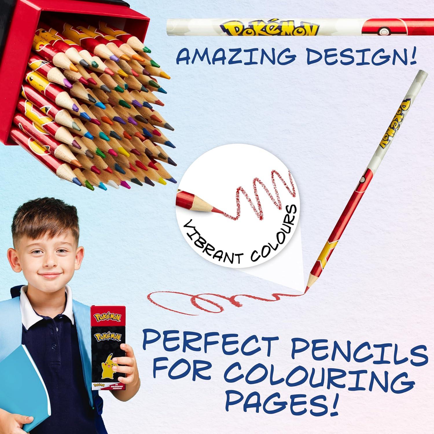 Juego de Lápices de Colores Pokémon 72 Piezas Pre Afiliados