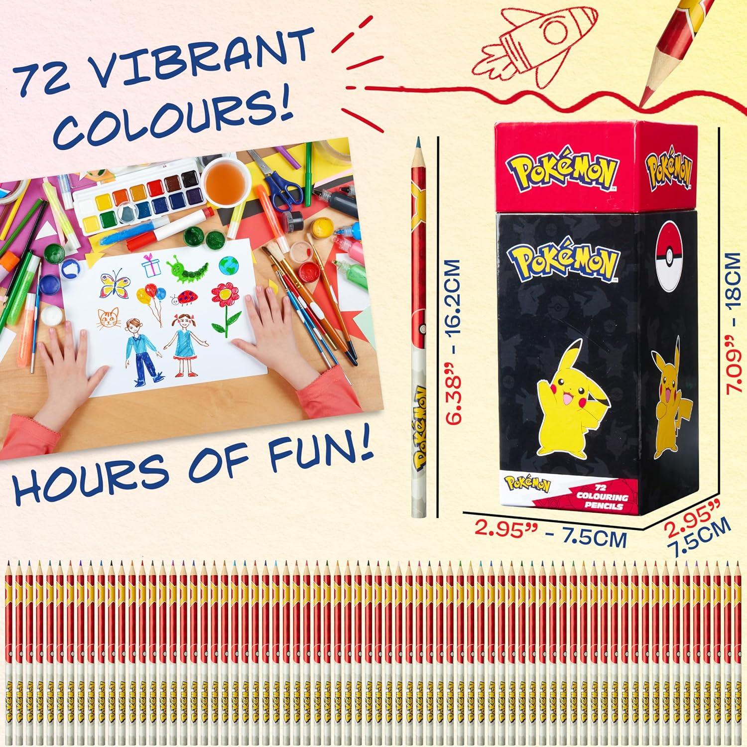Juego de Lápices de Colores Pokémon 72 Piezas Pre Afiliados
