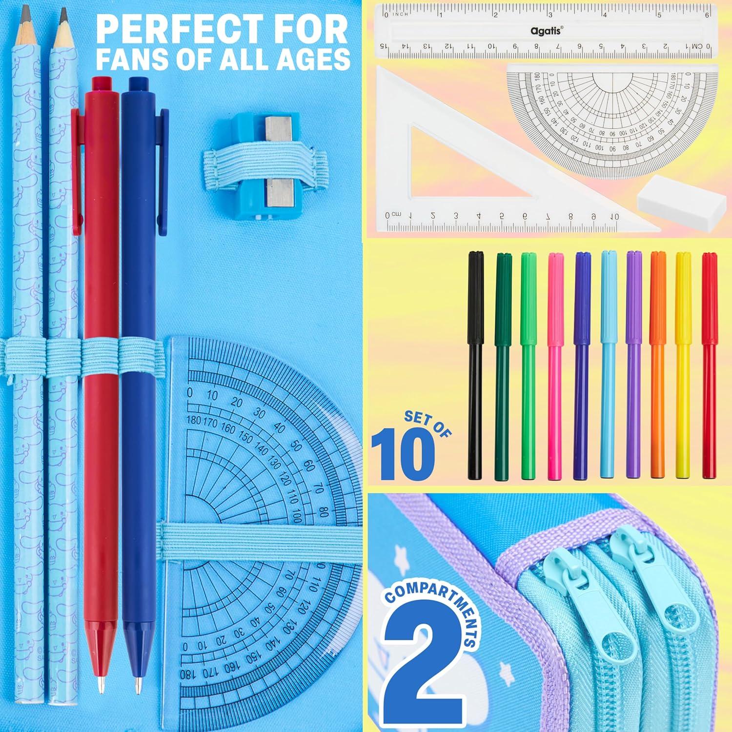 Estuche de Lápices Hello Kitty Sanrio Multi Cinnamoroll 20x13.5x5 cm