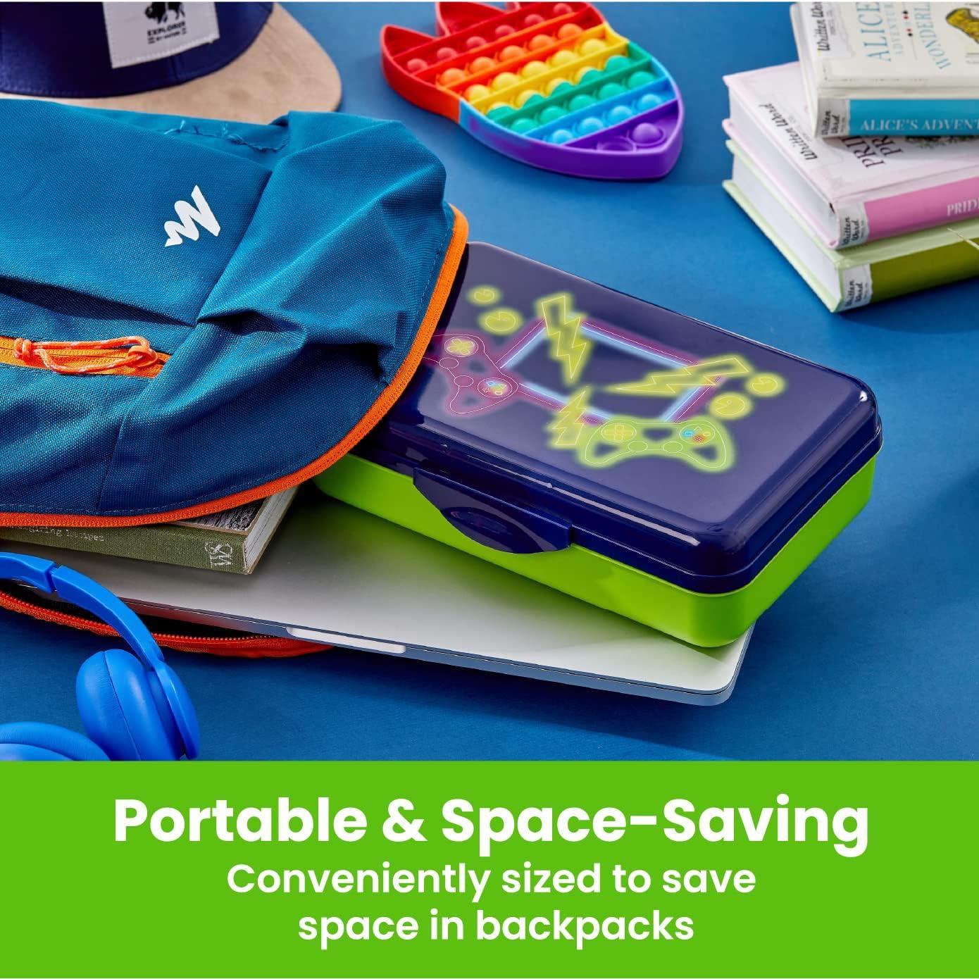 Kit de Caja de Lápices It's Academic Azul Gaming 3 Piezas