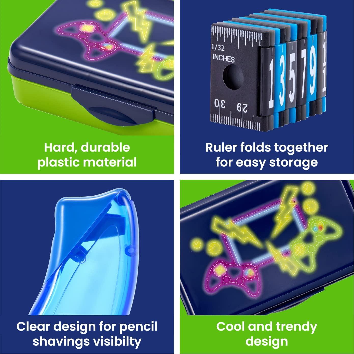 Kit de Caja de Lápices It's Academic Azul Gaming 3 Piezas