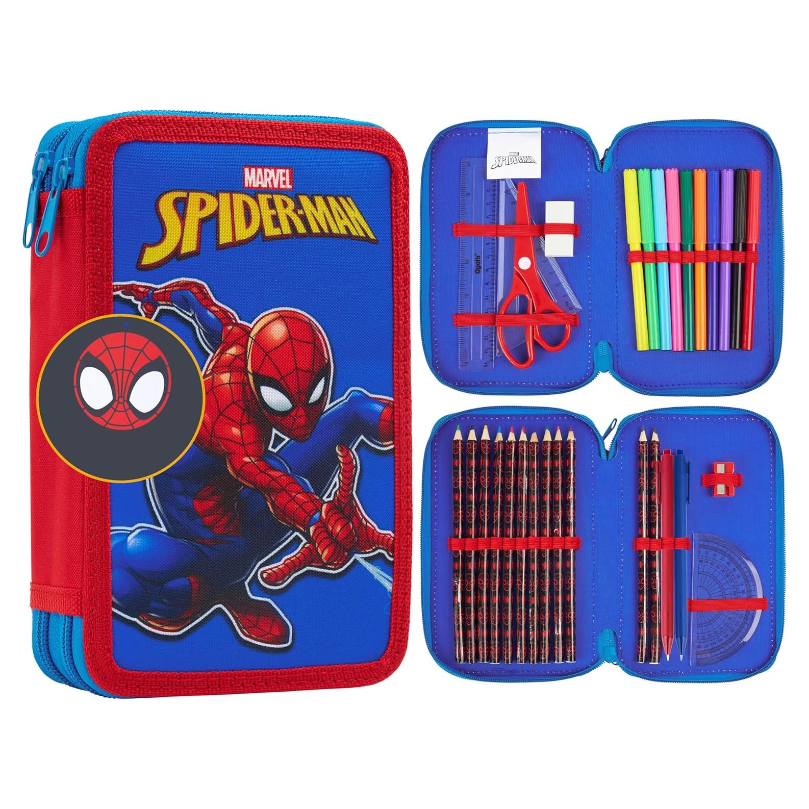 Estuche de Lápices Spiderman Marvel con Suministros Escolares