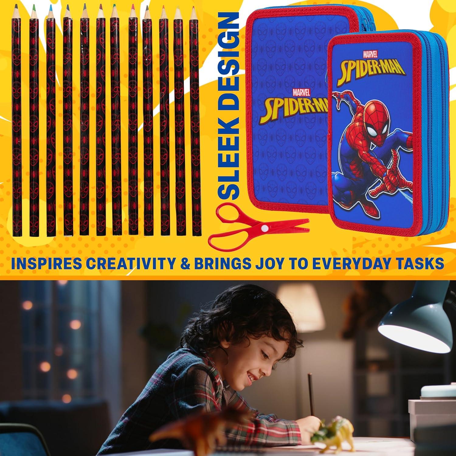 Estuche de Lápices Spiderman Marvel con Suministros Escolares