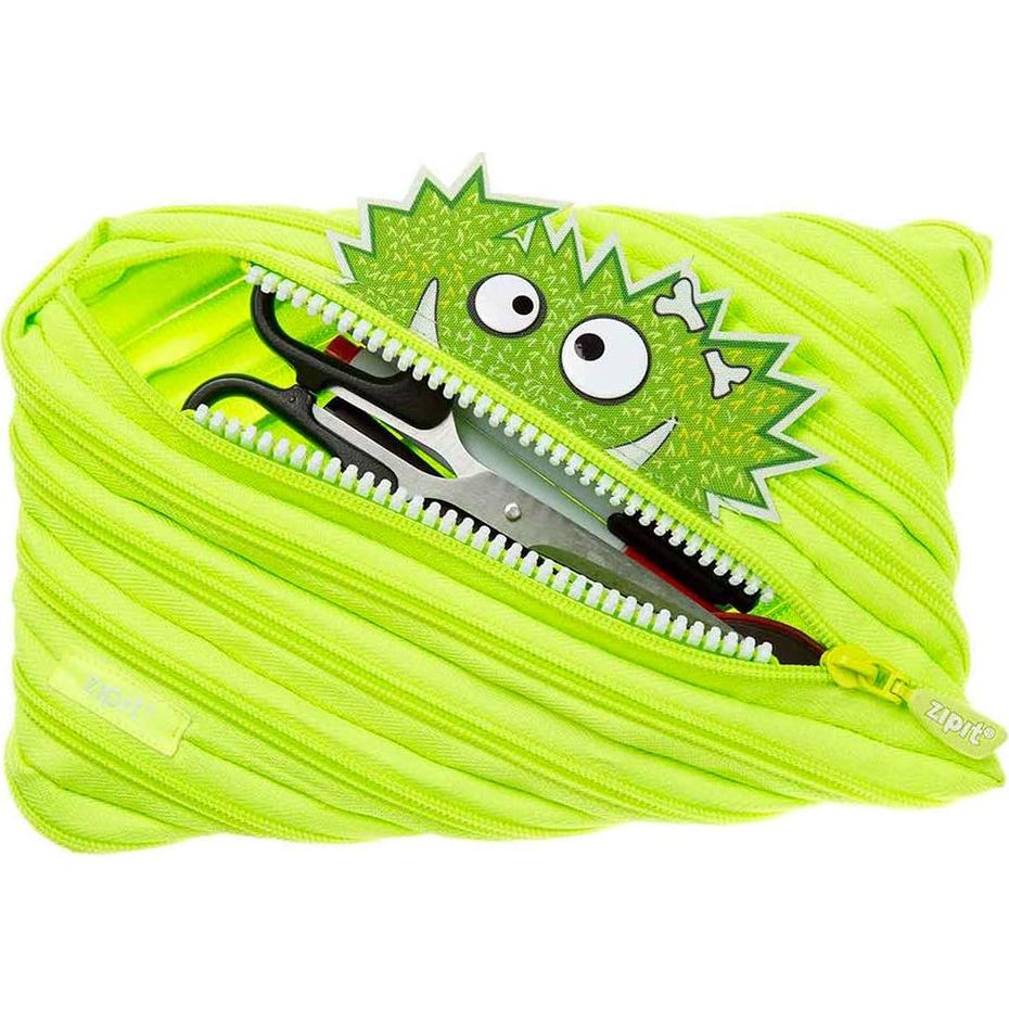 Estuche Jumbo ZIPIT Monstruo Hablante Verde 230x150 mm