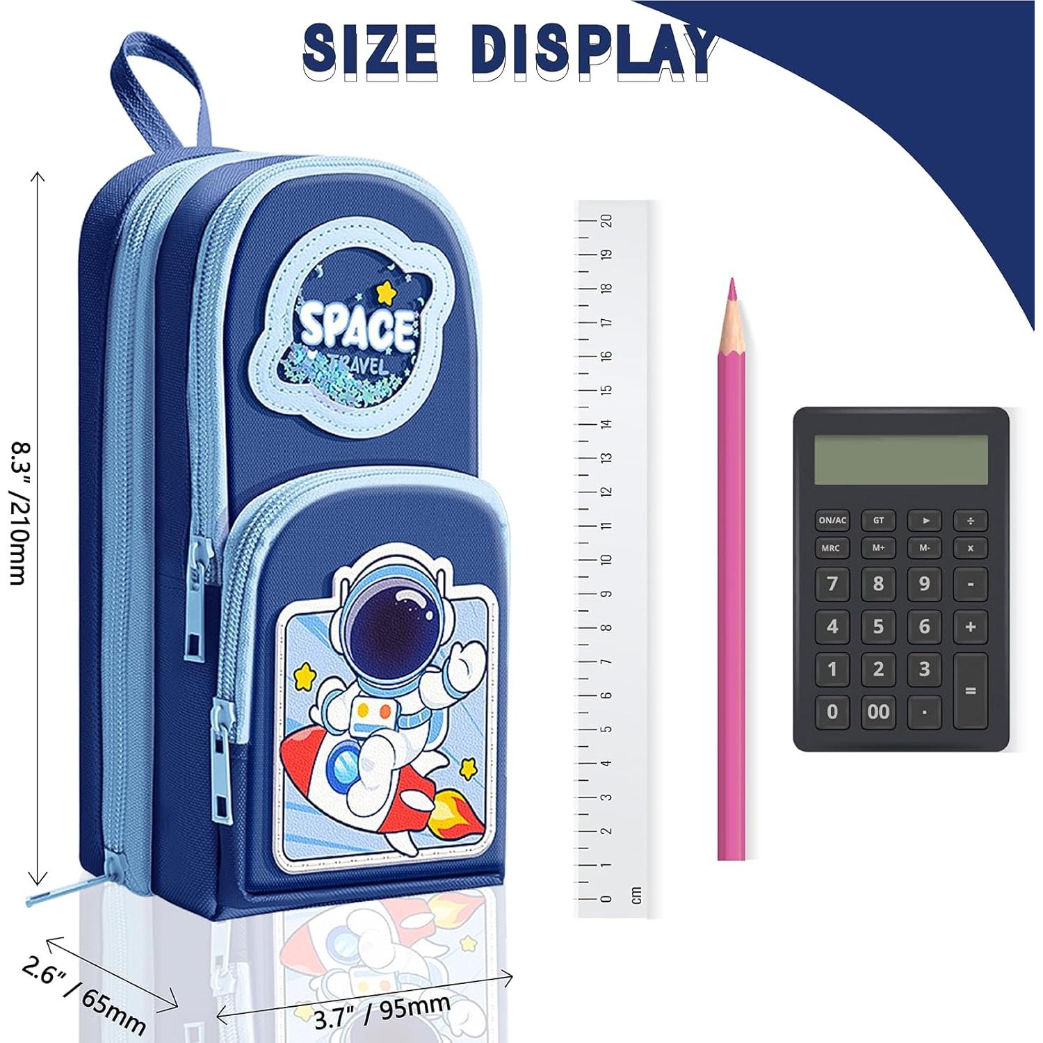 Estuche de Lápices Azul para Niños con Diseño de Astronauta