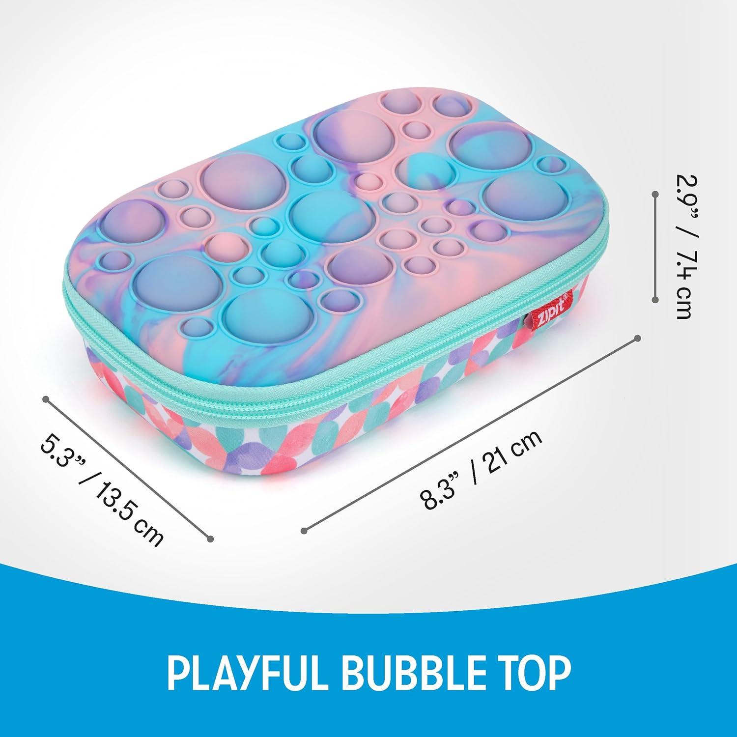Estuche de Lápices ZIPIT Bubble Púrpura Teal, Gran Capacidad