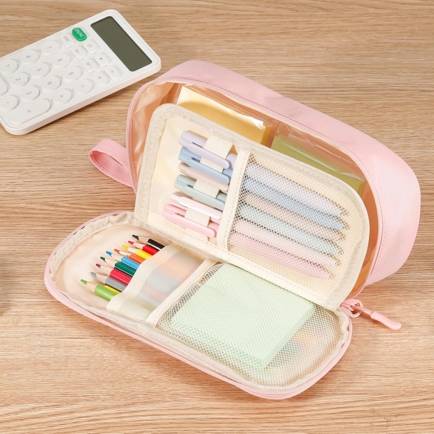 Estuche de Lápices Zzrywuty Grande Negro para Oficina y Viaje