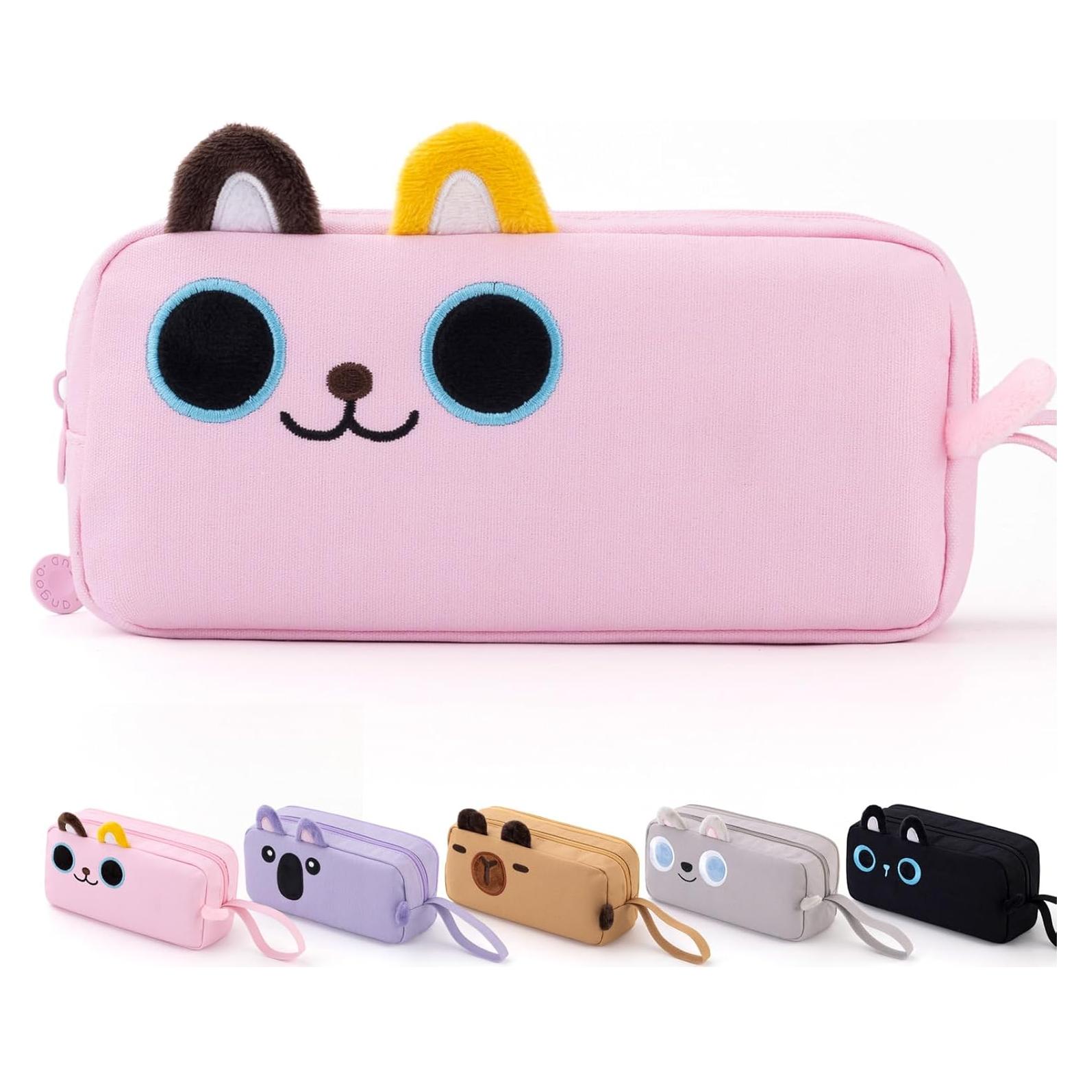 Estuche de Lápices CICIMELON Gato Rosa 1.55L 3D Bordado