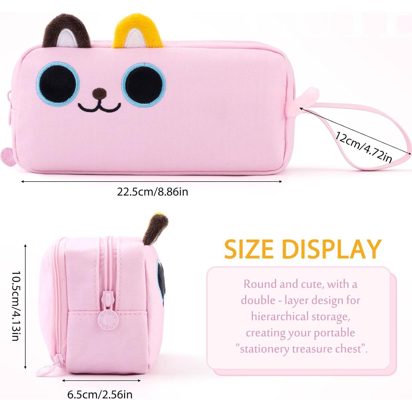 Estuche de Lápices CICIMELON Gato Rosa 1.55L 3D Bordado