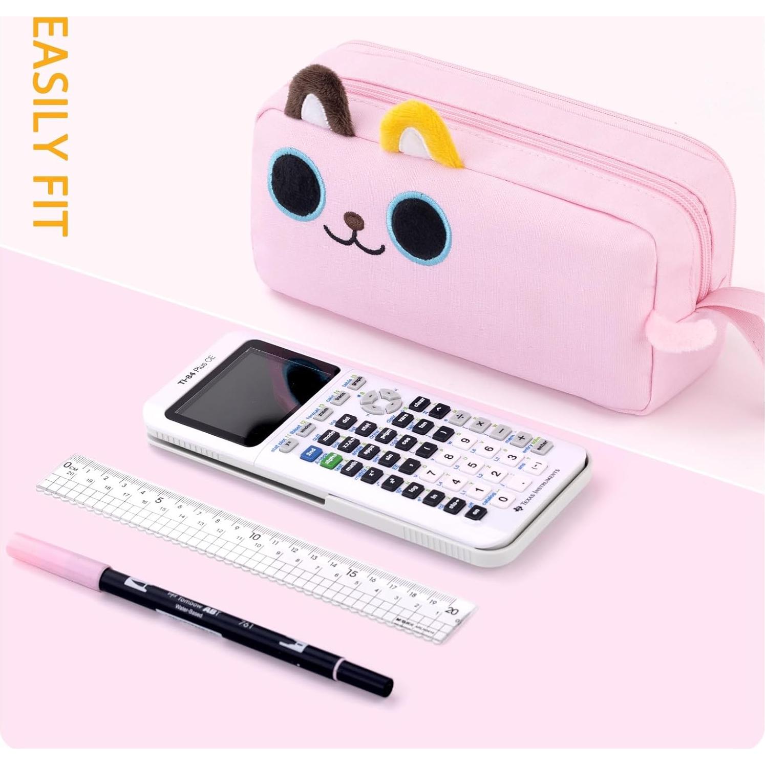 Estuche de Lápices CICIMELON Gato Rosa 1.55L 3D Bordado