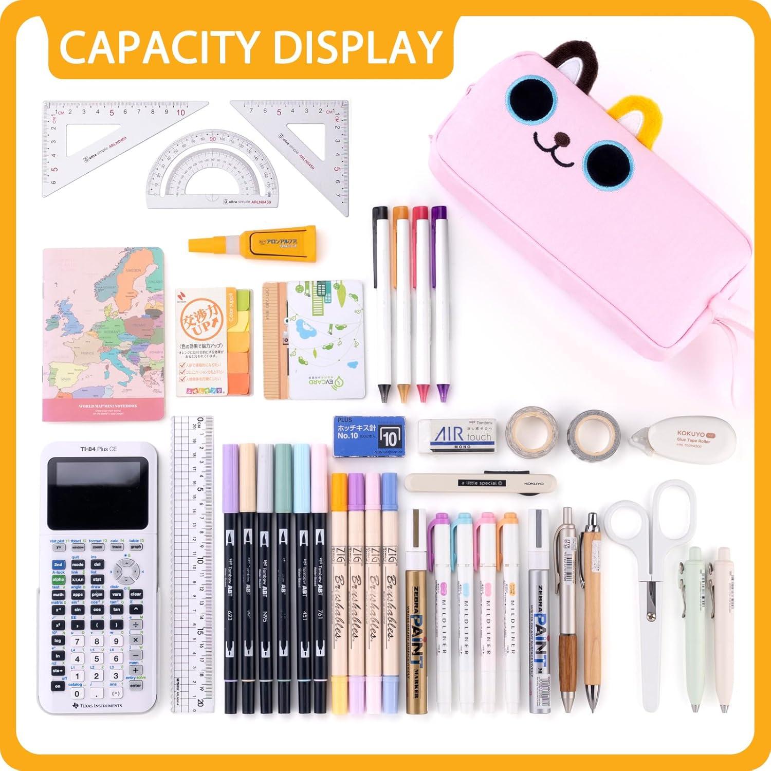 Estuche de Lápices CICIMELON Gato Rosa 1.55L 3D Bordado