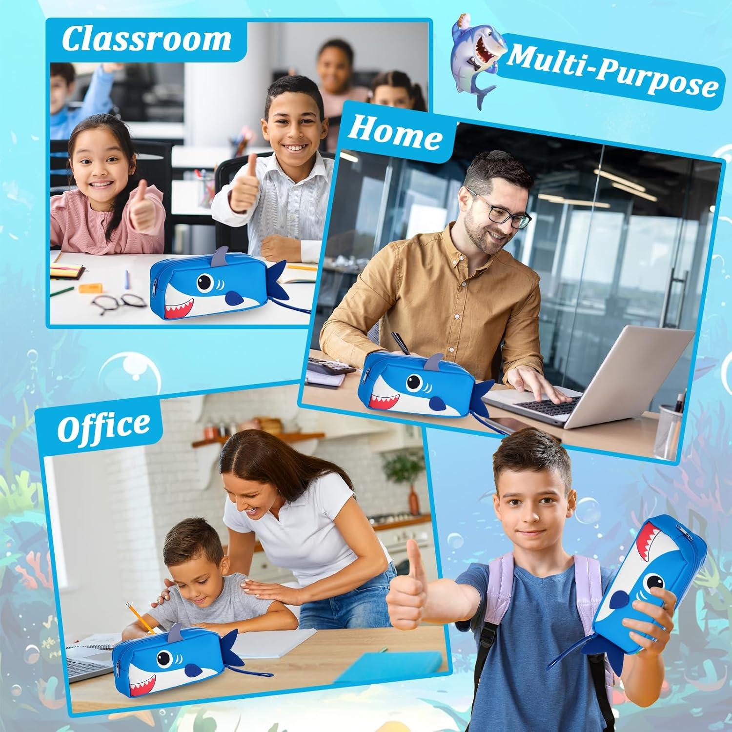 Estuche de Lápices 3D Tiburón Qyeahkj - Gran Capacidad