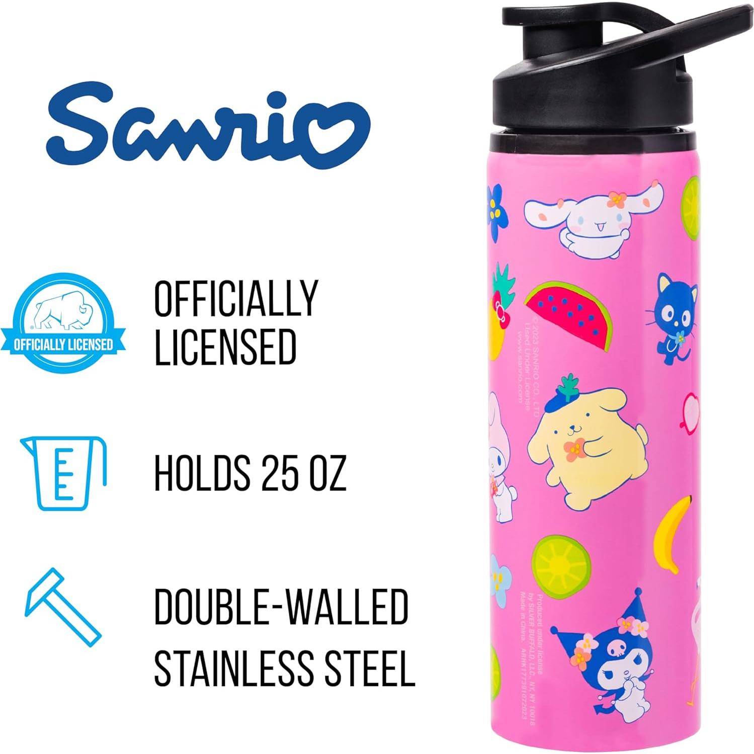 Botella de Agua Acero Inoxidable 740 ml Silver Buffalo Hello Kitty