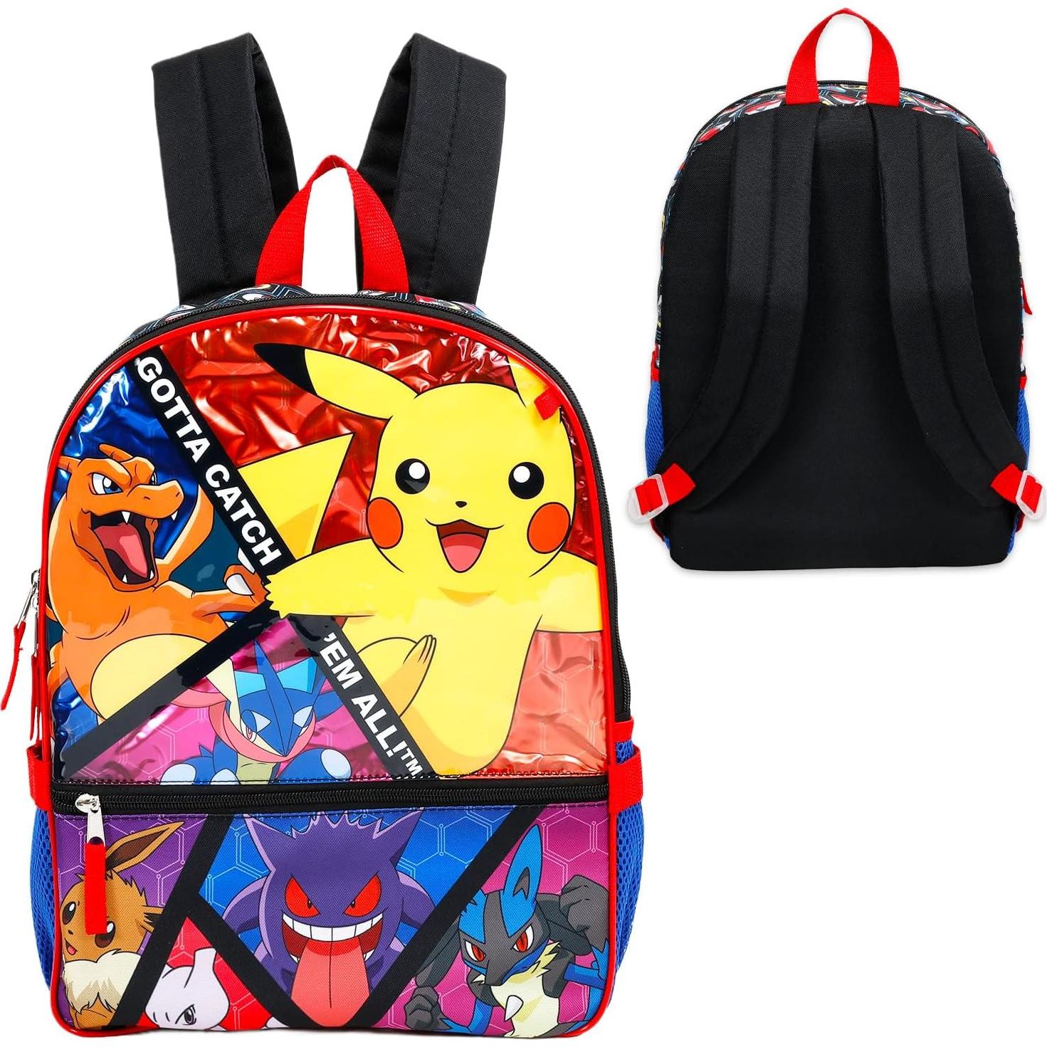 Mochila Escolar Pokemon 40.64 cm + Almuerzo, Estuche y Botella