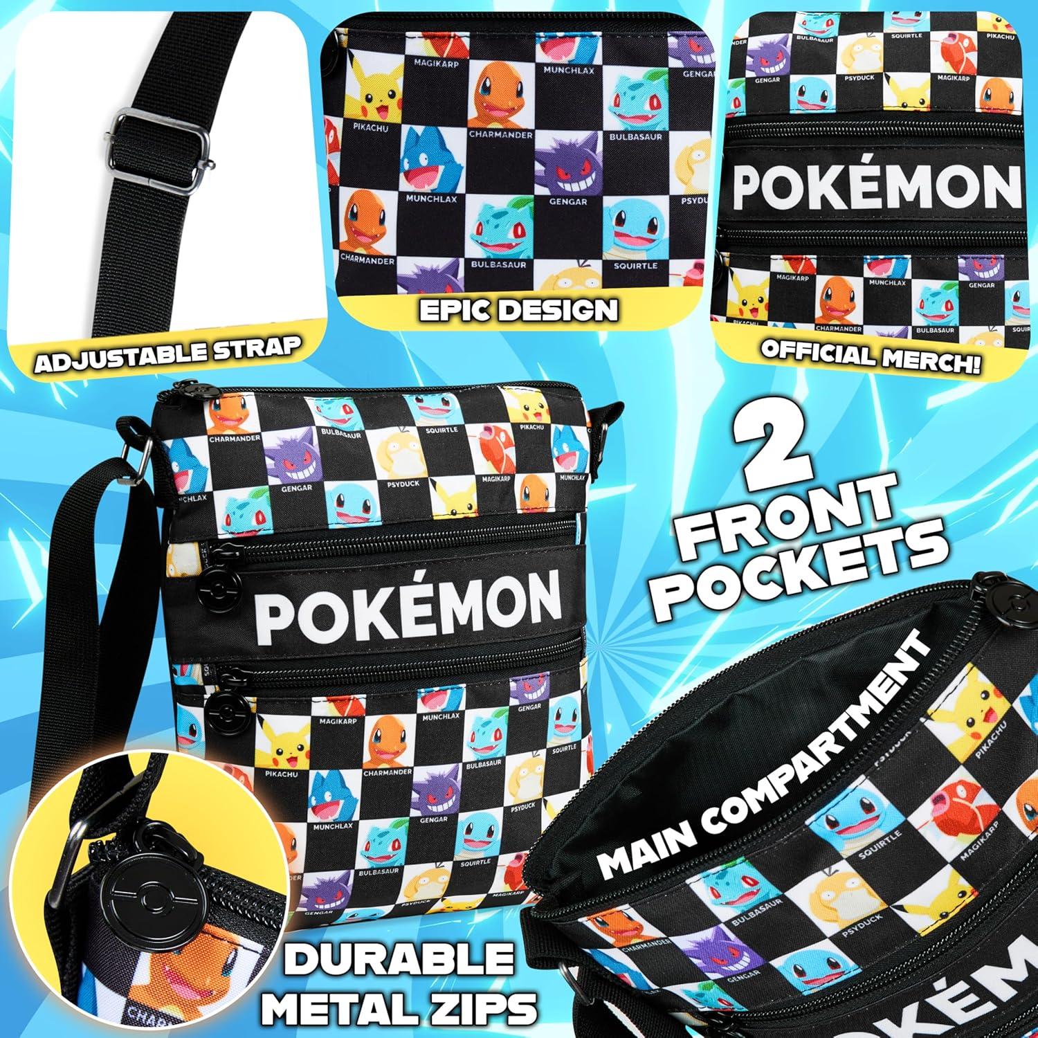 Bolsa Cruzada Pokemon CYP para Niños 26x22x3.5 cm