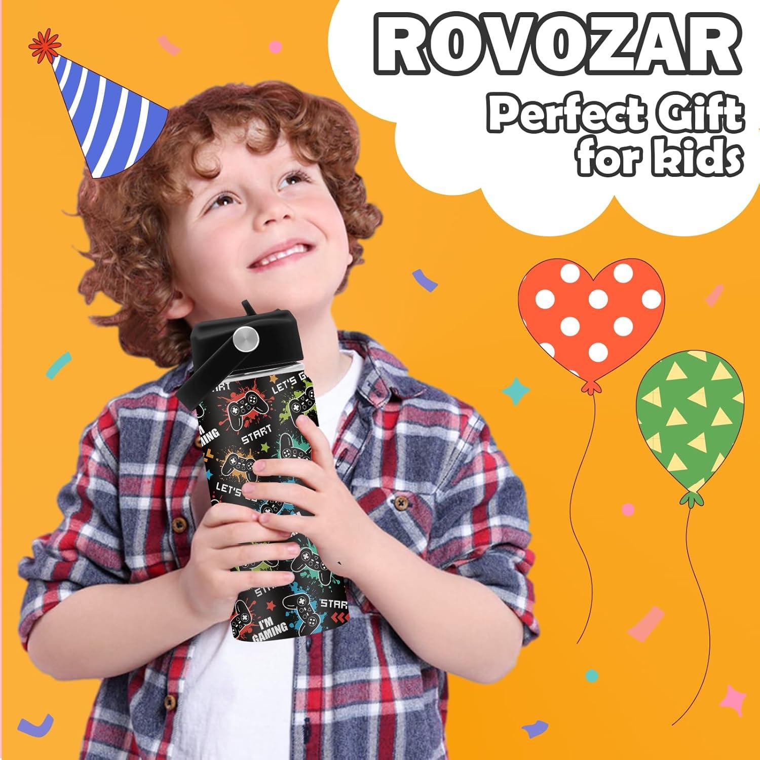 Botella de Agua ROVOZAR 16oz Acero Inoxidable para Niños