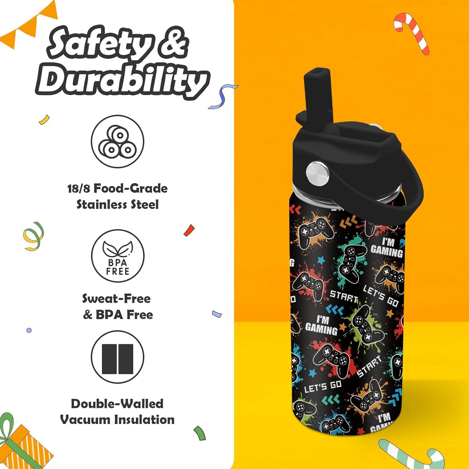 Botella de Agua ROVOZAR 16oz Acero Inoxidable para Niños