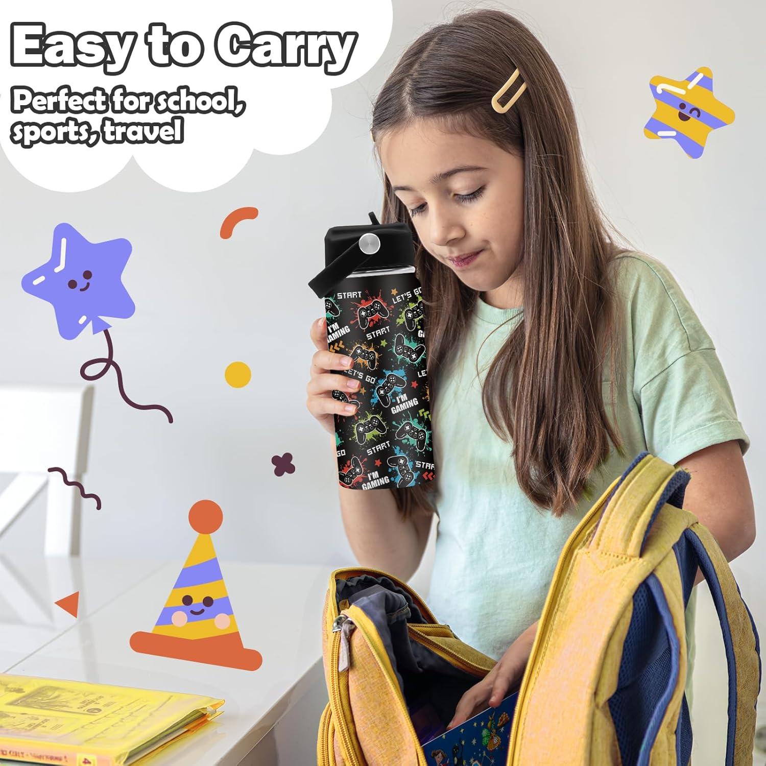 Botella de Agua ROVOZAR 16oz Acero Inoxidable para Niños