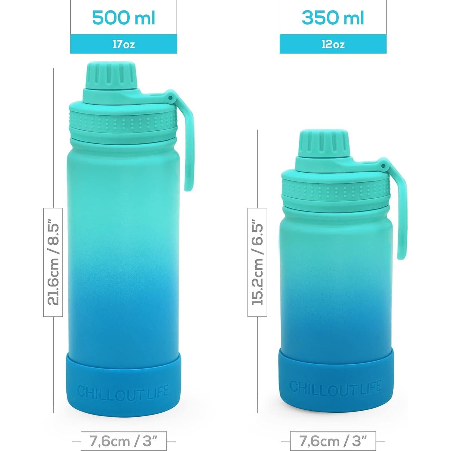 Botella de Agua Aislada 12 oz CHILLOUT LIFE Azul Océano