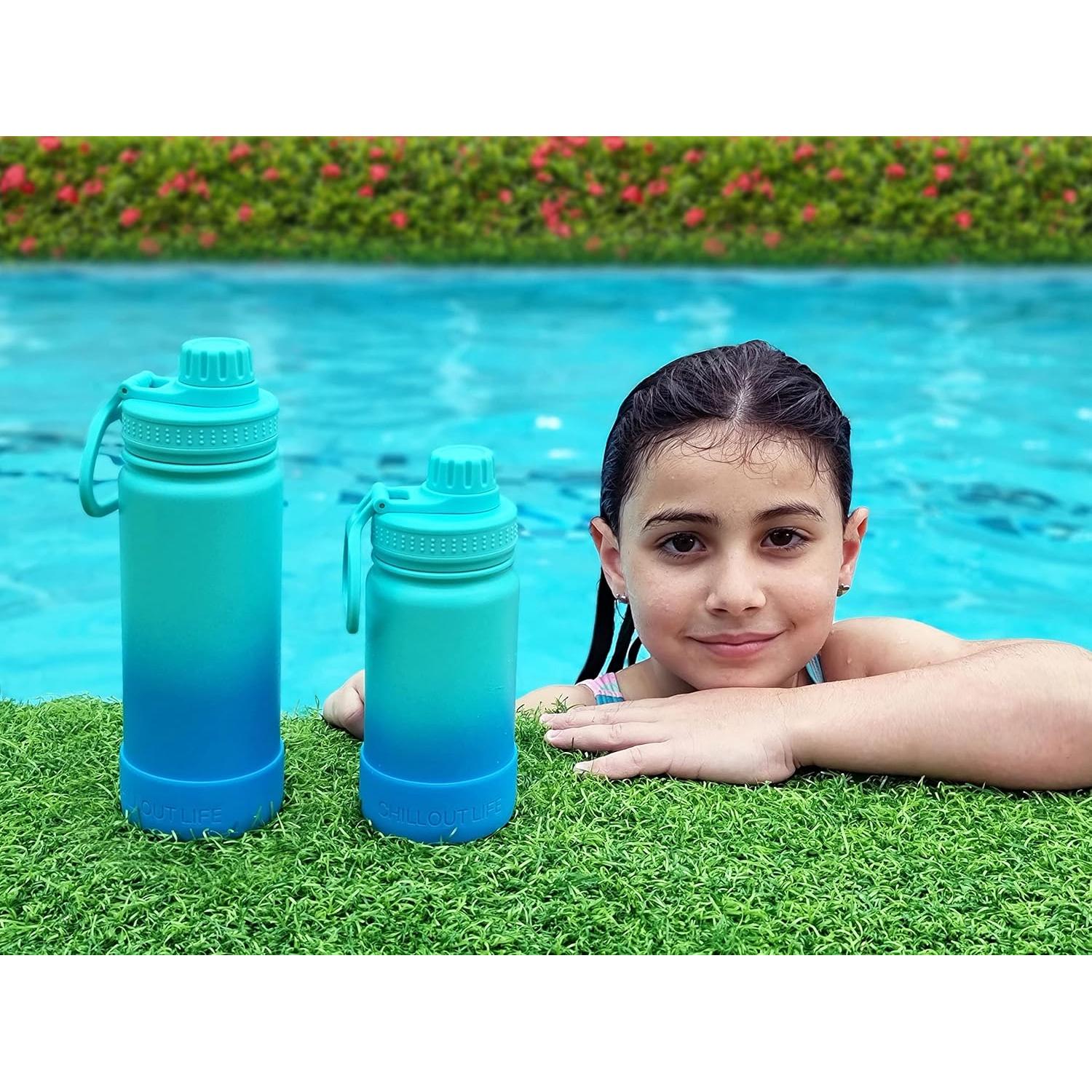 Botella de Agua Aislada 12 oz CHILLOUT LIFE Azul Océano