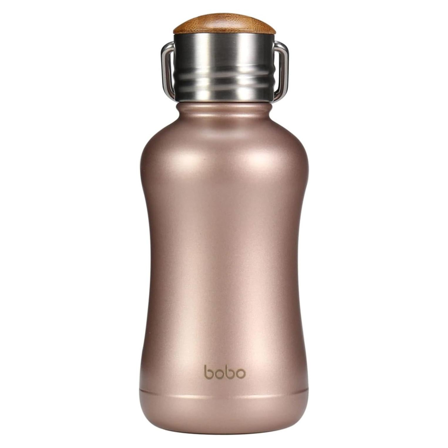 Botella de Agua Aislada YOHKOH 250ml Oro con Tapa de Bambú