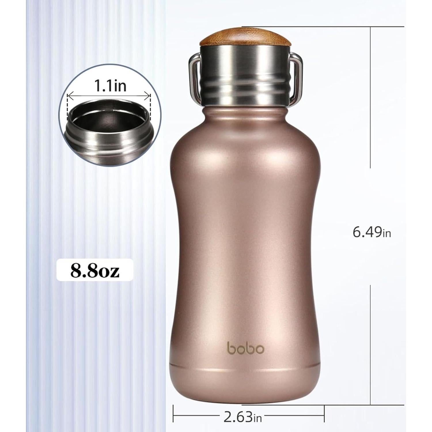 Botella de Agua Aislada YOHKOH 250ml Oro con Tapa de Bambú