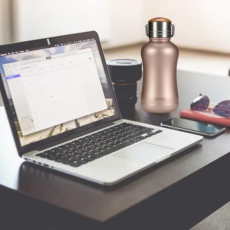 Botella de Agua Aislada YOHKOH 250ml Oro con Tapa de Bambú