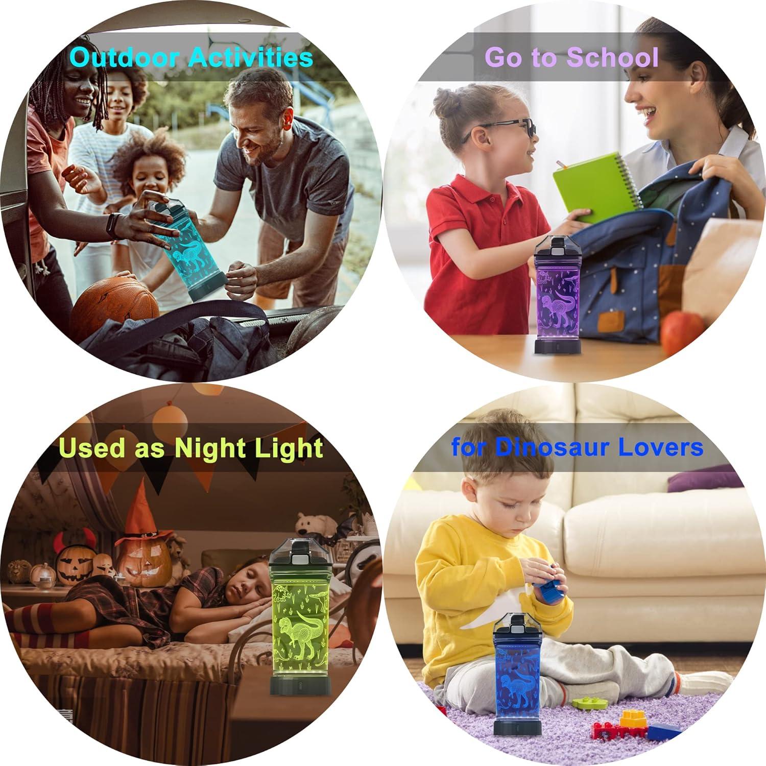 Botella de Agua 3D Dinosaurio YuanDian 414ml Tritan BPA Libre