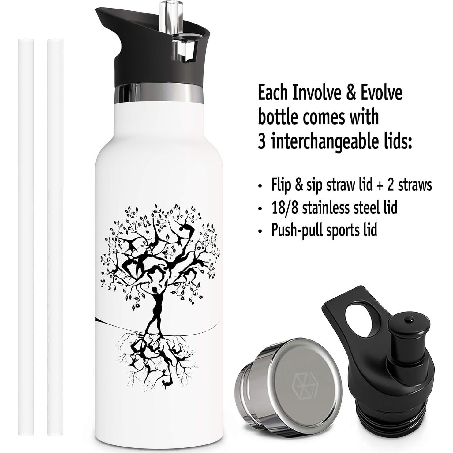 Botella de Agua Aislada Involve & Evolve 740 ml 3 Tapas