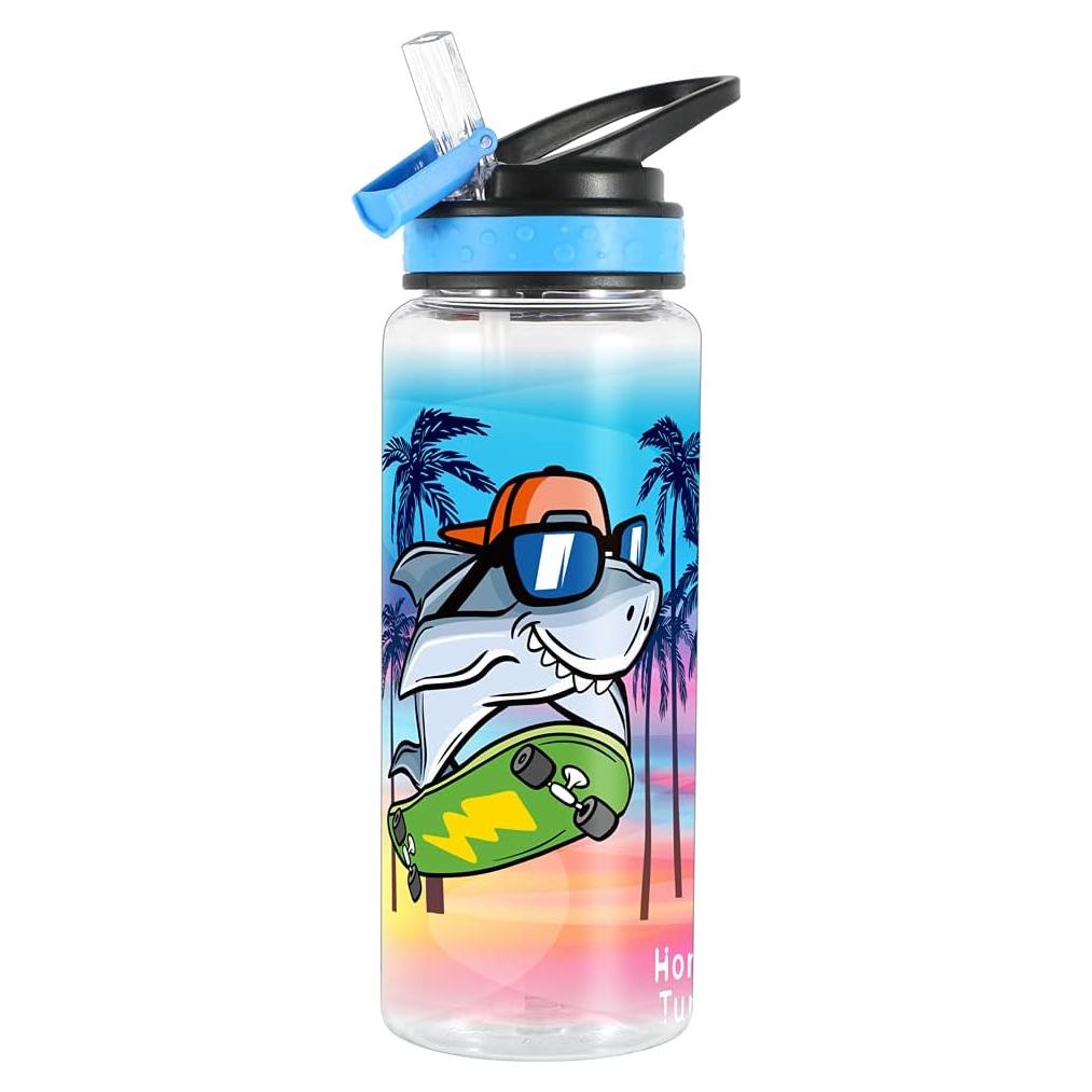 Botella de Agua para Niños Home Tune 680ml Sin BPA Tiburón