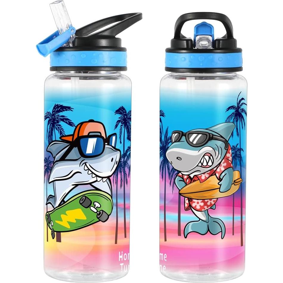 Botella de Agua para Niños Home Tune 680ml Sin BPA Tiburón