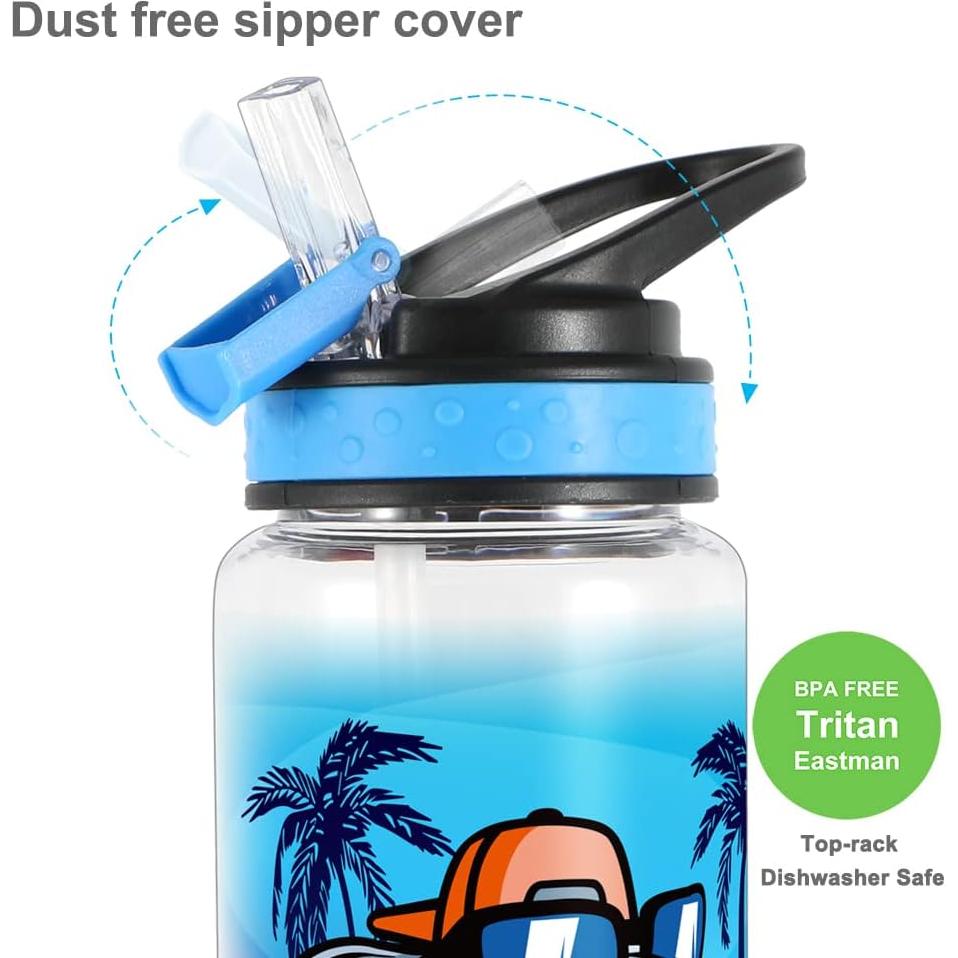 Botella de Agua para Niños Home Tune 680ml Sin BPA Tiburón