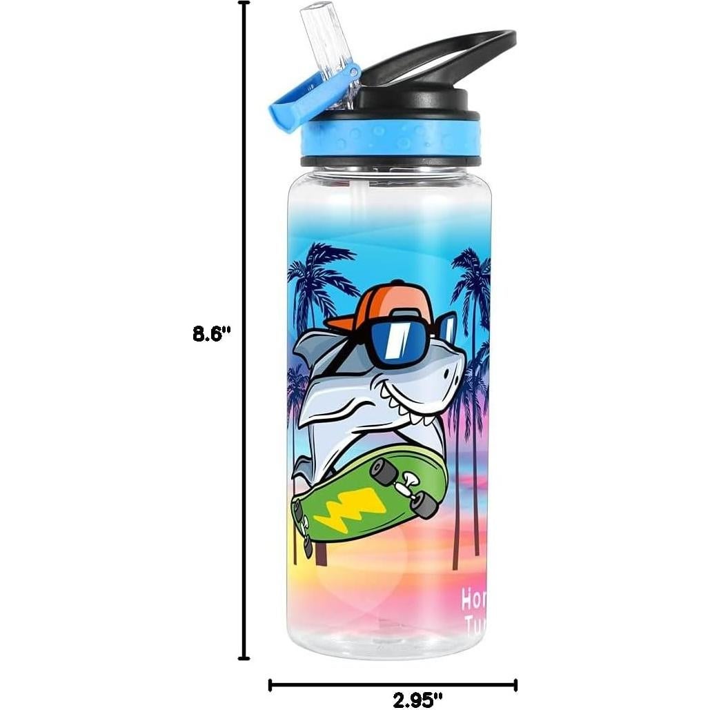 Botella de Agua para Niños Home Tune 680ml Sin BPA Tiburón